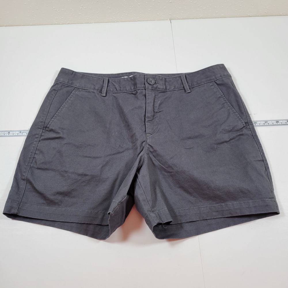 Eddie Bauer Boyfriend Midrise Shorts Womens‎ 8 Gray Excellent Casual Chino 0669